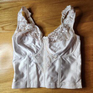Goddess Floral Mesh Lace Corset Top Bridal Romantic Vintage 38D
